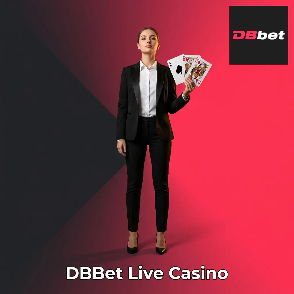 DBBet Live Casino with real human dealers streaming HD baccarat, blackjack, roulette, and game shows from professional studios