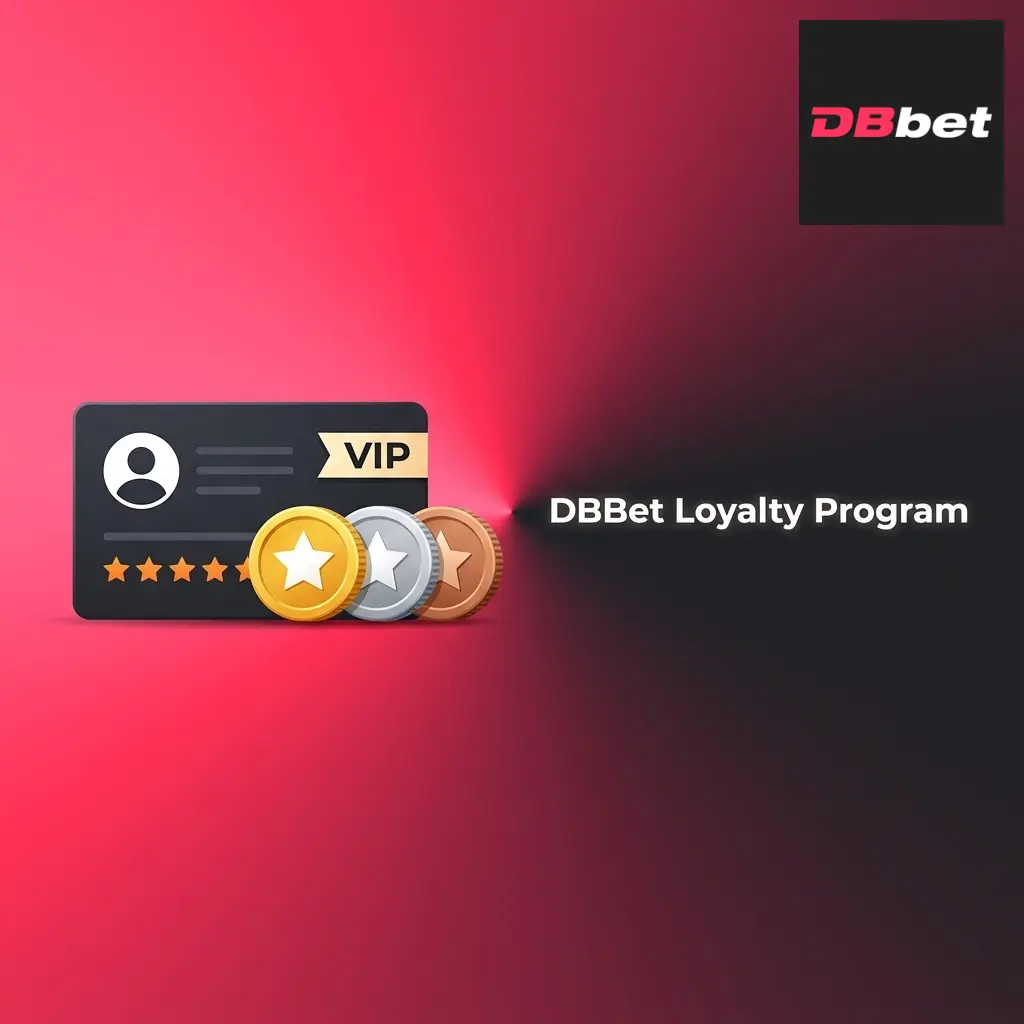 DBBet tiered loyalty program chart showing Bronze to Diamond levels with points, multipliers, and VIP benefits