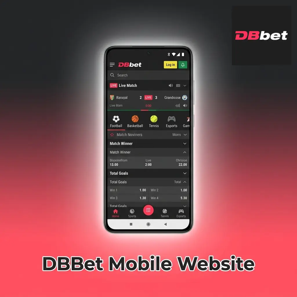 DBBet mobile website interface showing responsive betting platform accessible on Android and iOS browsers without installation