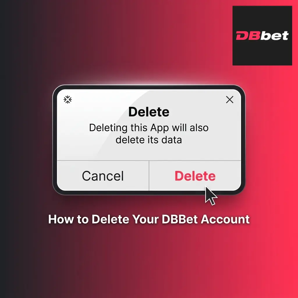 DBBet account deletion process showing settings menu and support contact options for permanent profile closure