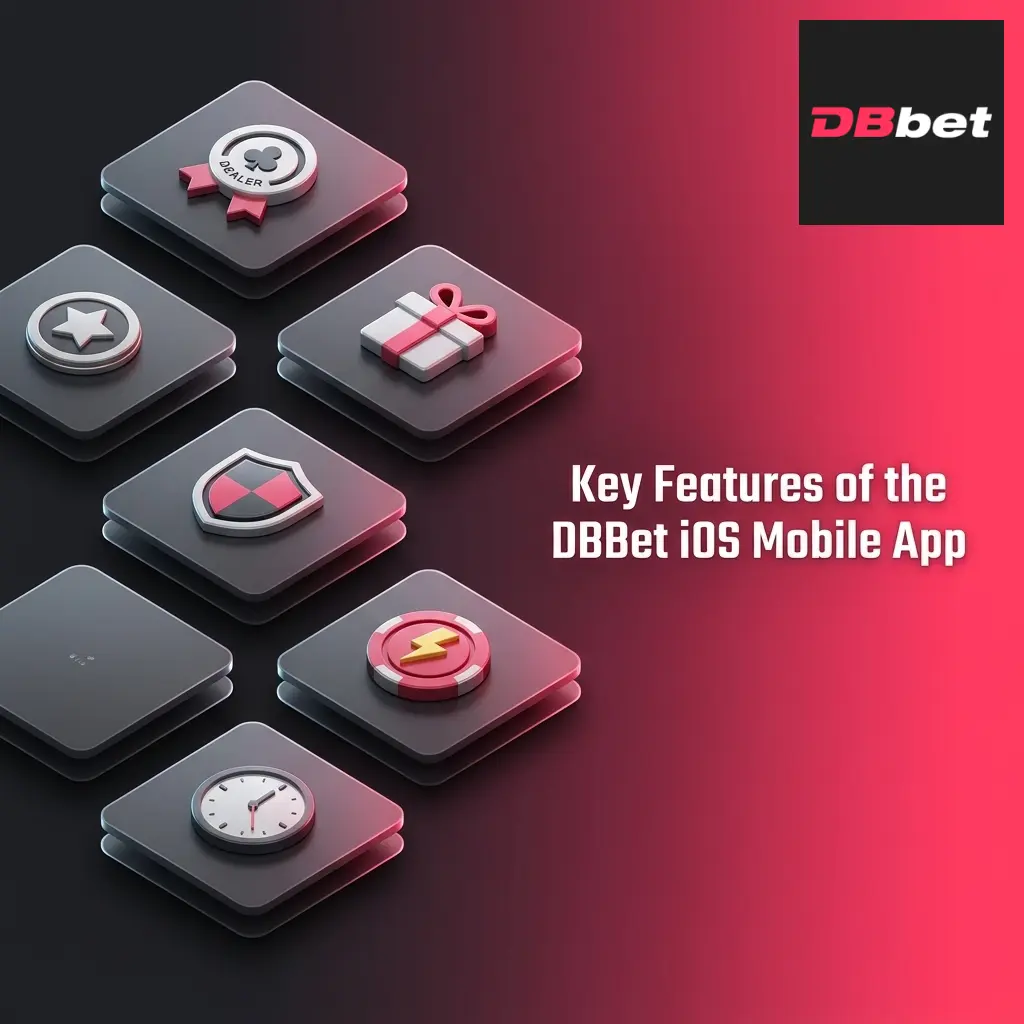 DBBet iOS mobile app features including IDR support, live casino, sportsbook, PWA install, and 24/7 support for Indonesian players