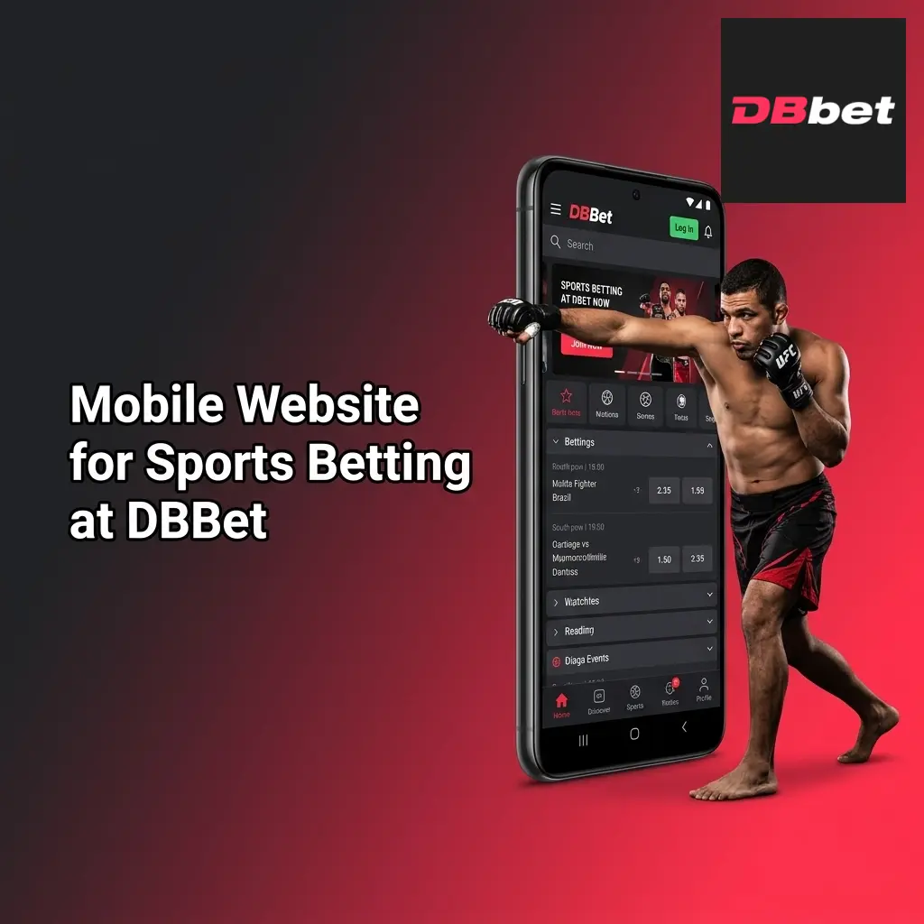 DBBet mobile website open on a smartphone browser showing sports betting options without app download
