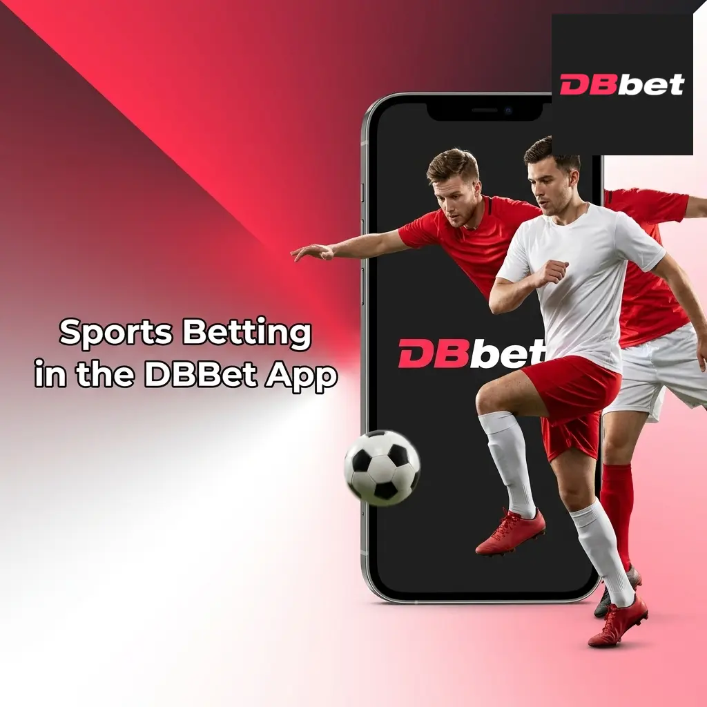 DBBet app sports betting interface showing football, basketball, tennis, eSports and more in LIVE and LINE modes