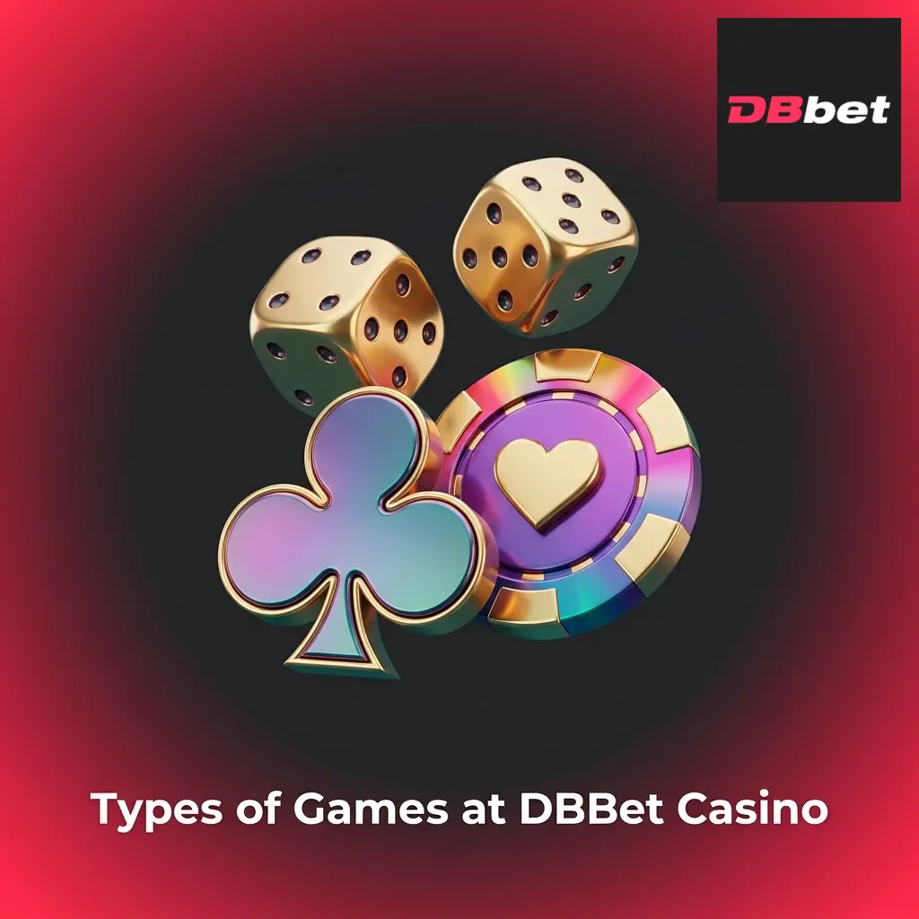 DBBet Casino game categories including slots, crash games, table games, video poker, jackpots, and instant win titles