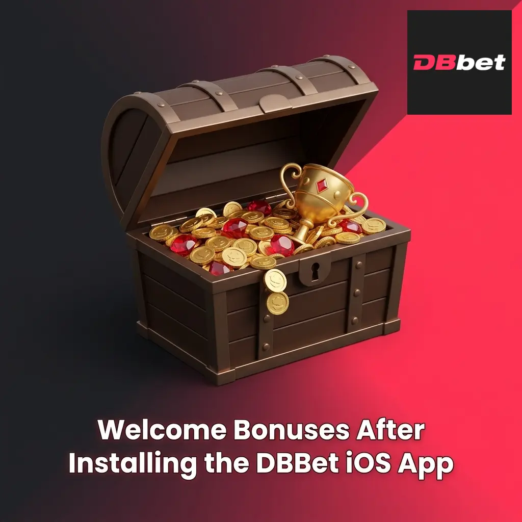 DBBet iOS app welcome bonus offering 100% first deposit match up to IDR 2,057,988 for new players